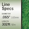 T Terre Residential Grade 065 Round Trimmer Line 1/2 lb. Trimmer String Line Length 302 ft. Diam. .065 in. 5720005065 - alternate 2
